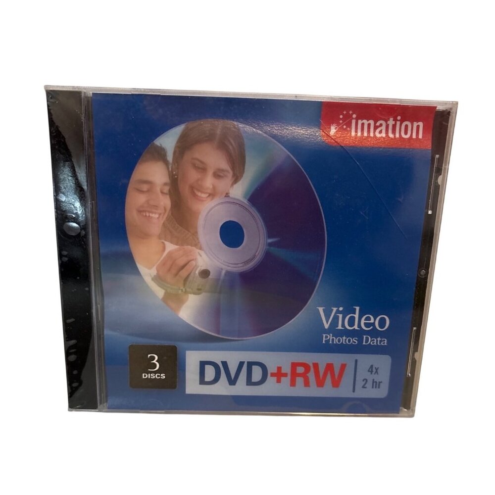 Imation DVD+RW 3-Pack 4X 2HR Rewritable Discs For Video Data Storage
